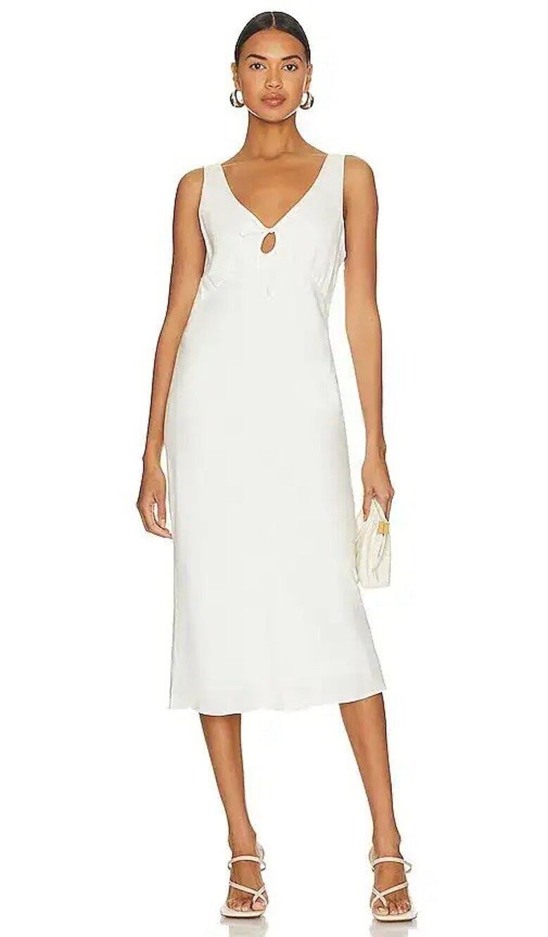 New Amanda Uprichard Elegant White Clarisse Linen Dress Size Large NWOT
